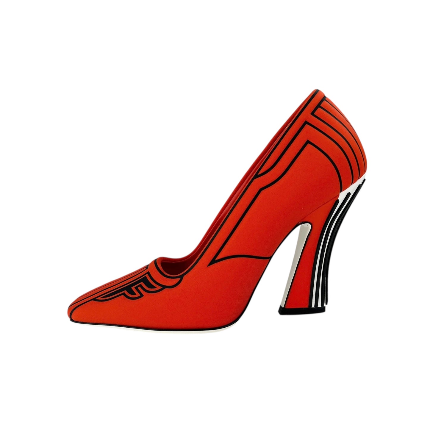 Fendi Red Neoprene Pumps