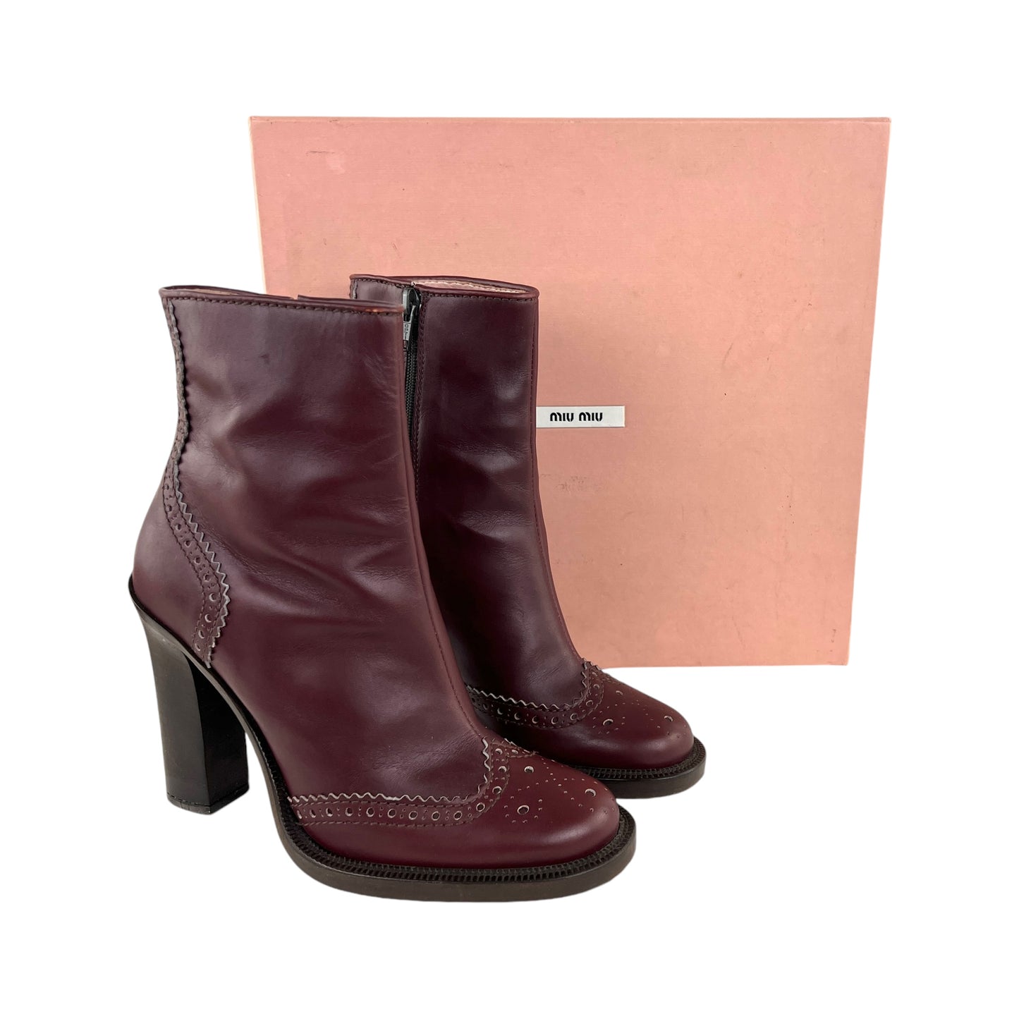 Miu Miu Vintage Western Leather Ankle Boots
