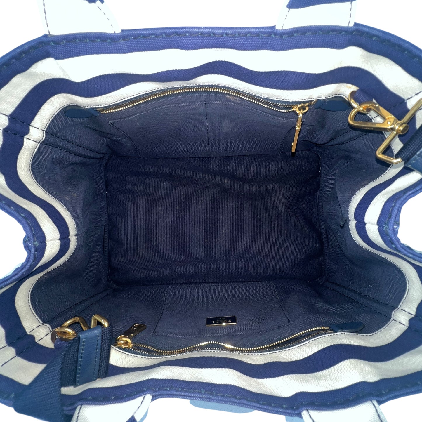 Prada Canapa Striped Tote Bag