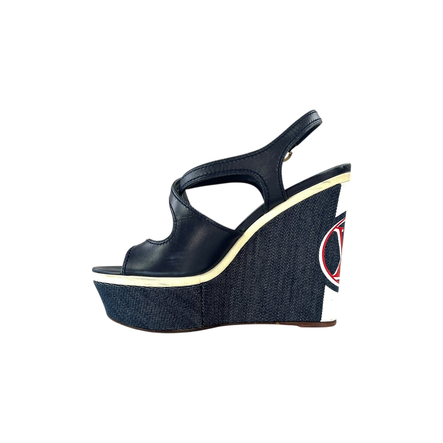 Louis Vuitton Denim Wedge Sandals