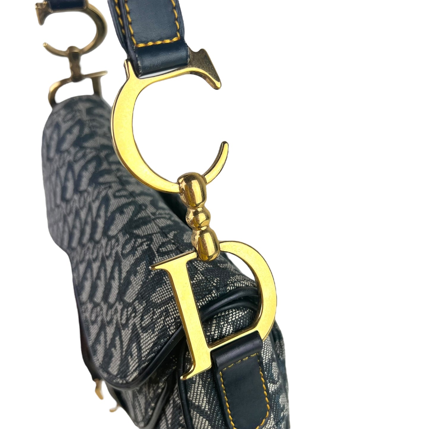 Dior Vintage Trotter Canvas Double Saddle Bag