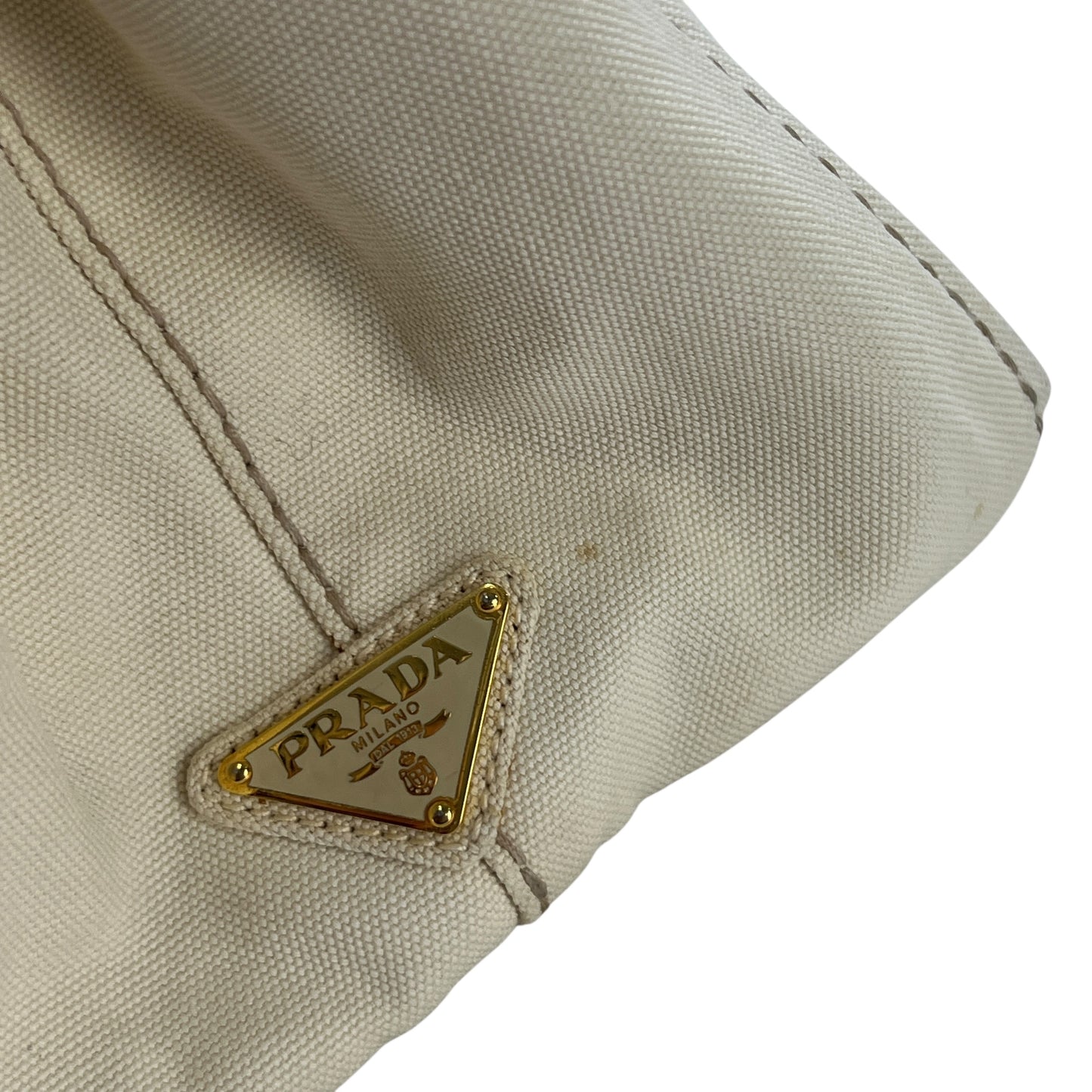 Prada Cream Canapa Tote Bag