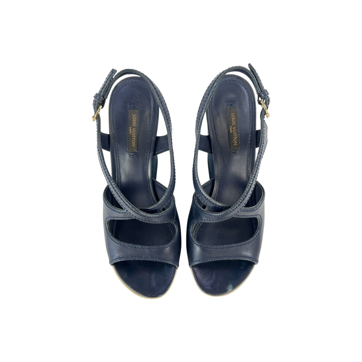 Louis Vuitton Denim Wedge Sandals