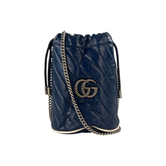 Gucci Marmont Leather Bucket Crossbody Bag
