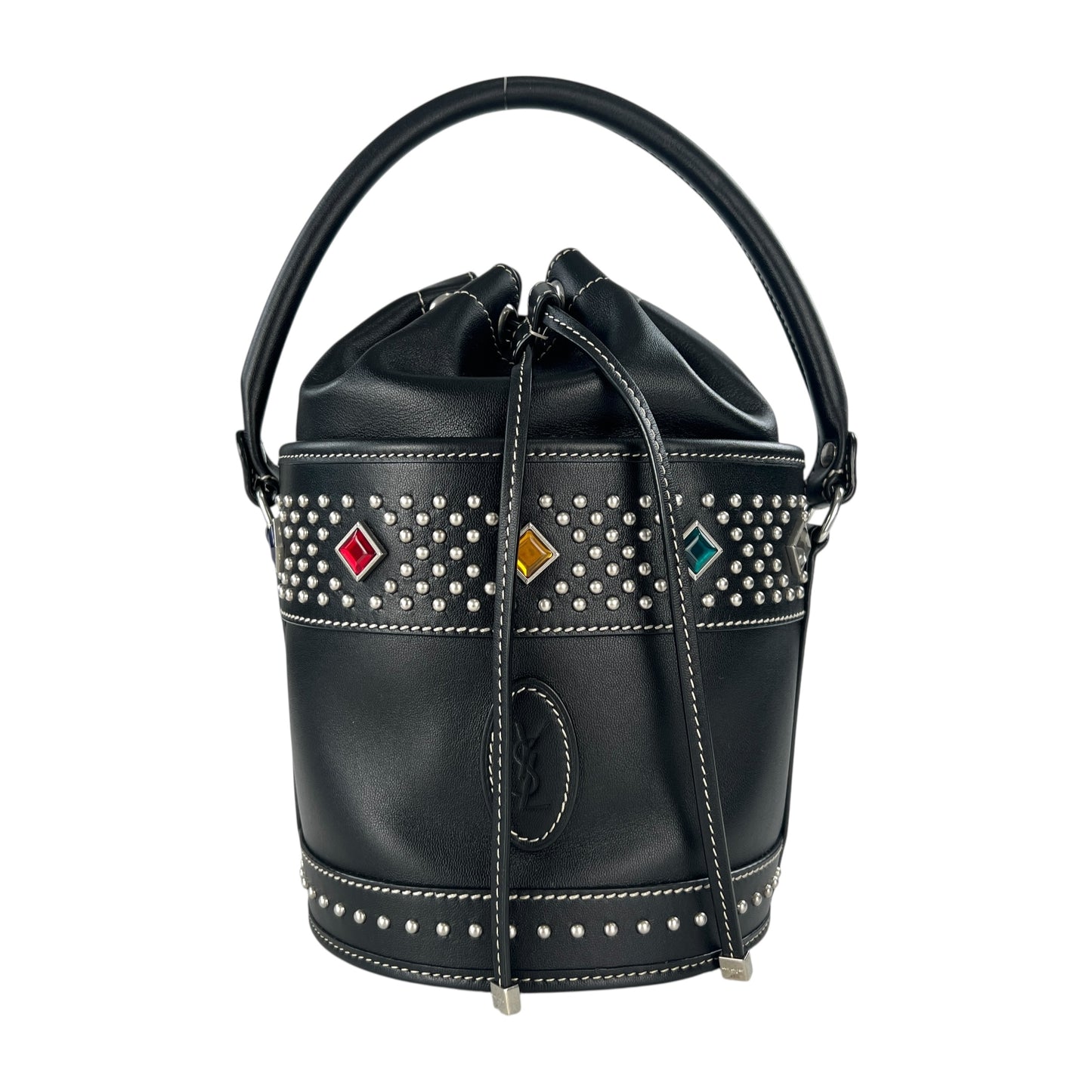 Saint Laurent Bahia Studded Bucket Bag