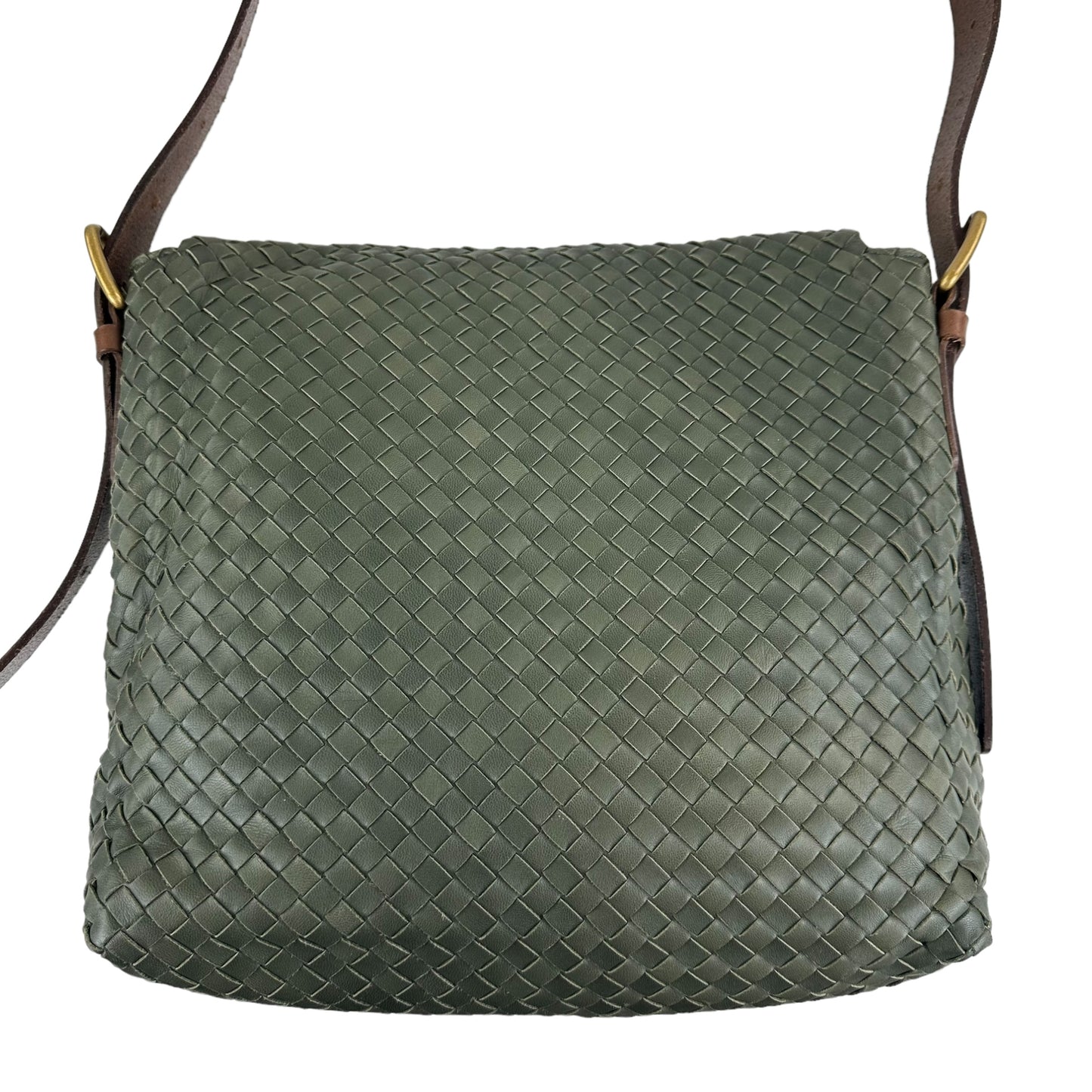 Bottega Veneta Flap Intrecciato Leather Crossbody Bag