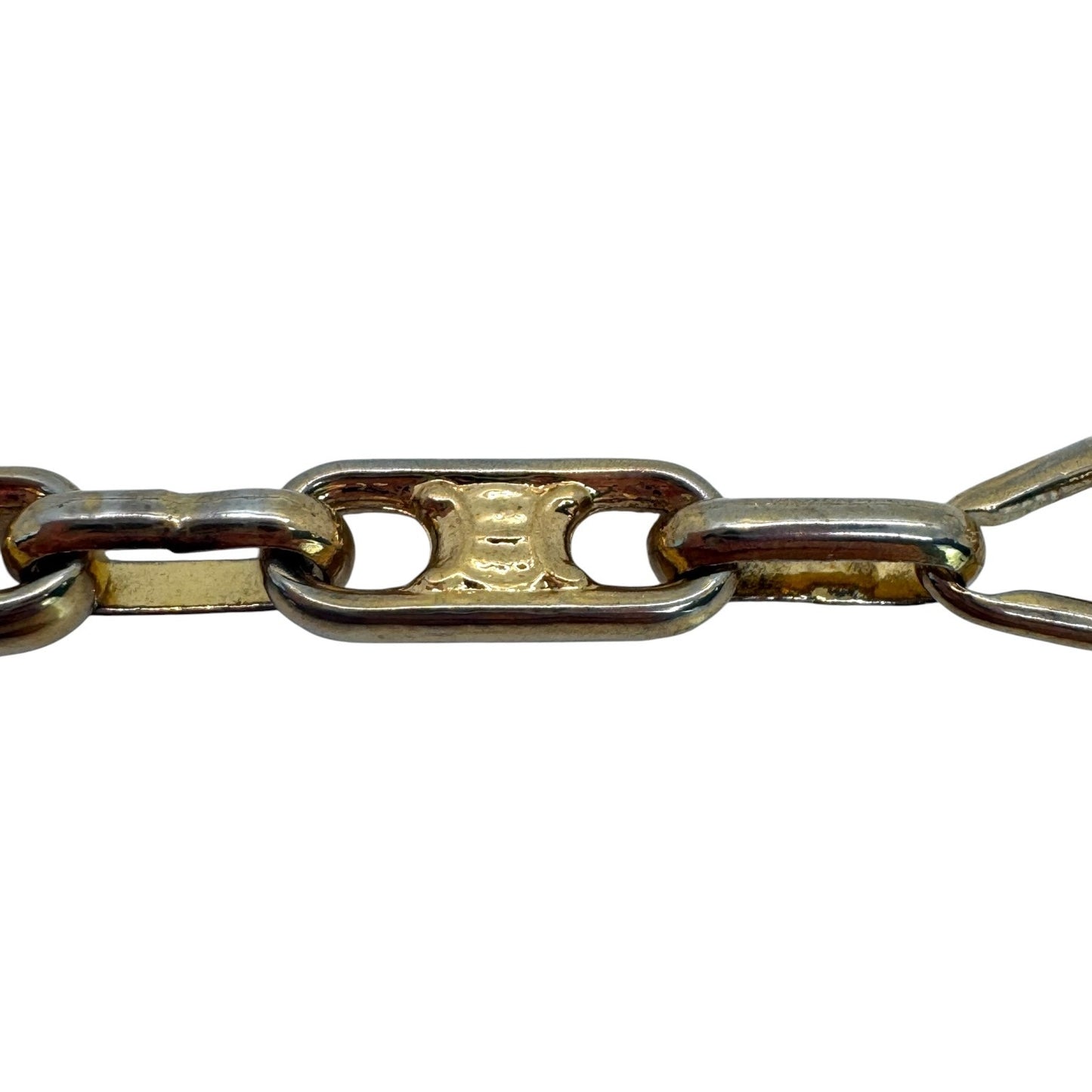 Celine Vintage Crystal Triomphe Link Necklace