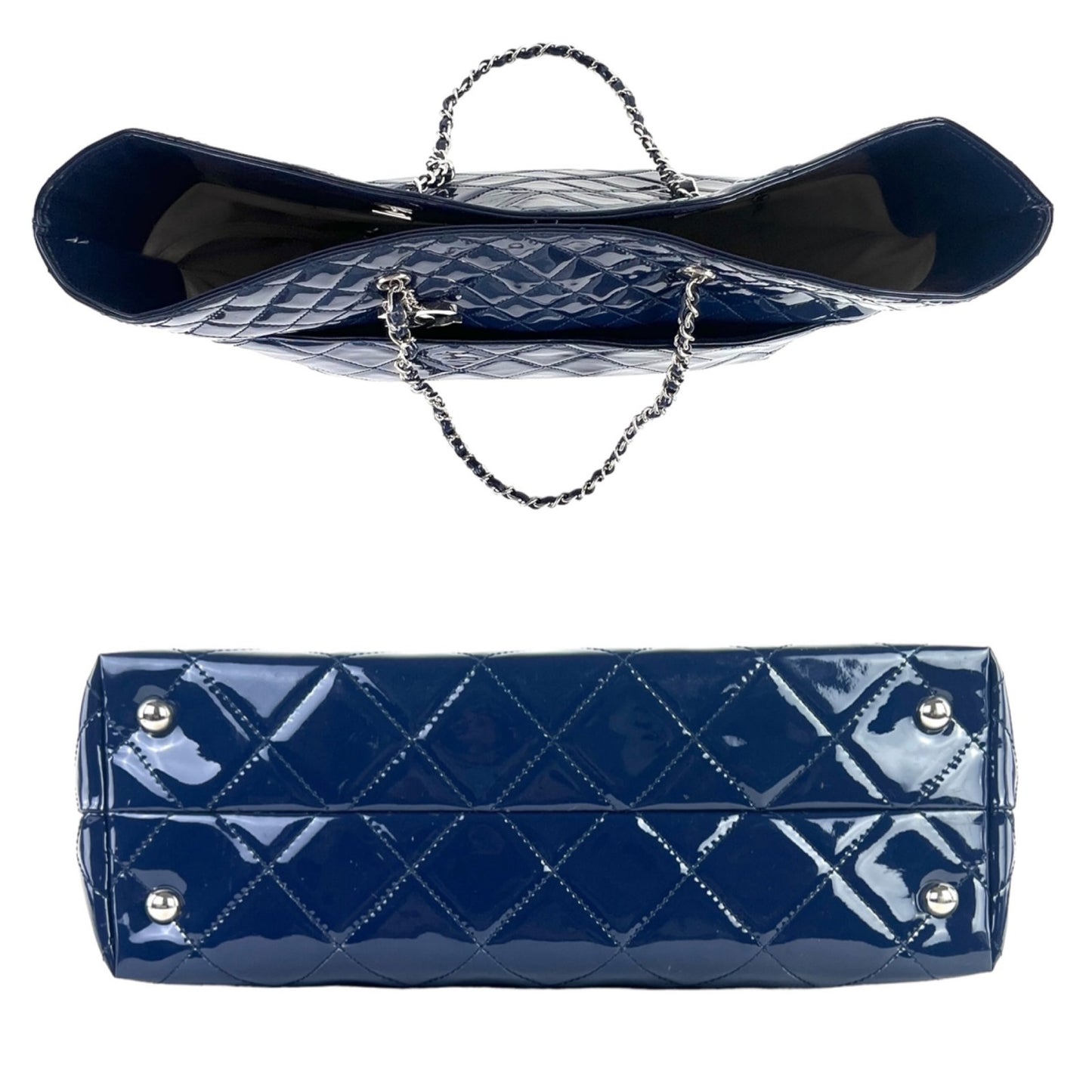 Chanel CC Matelasse Patent Leather Tote Bag