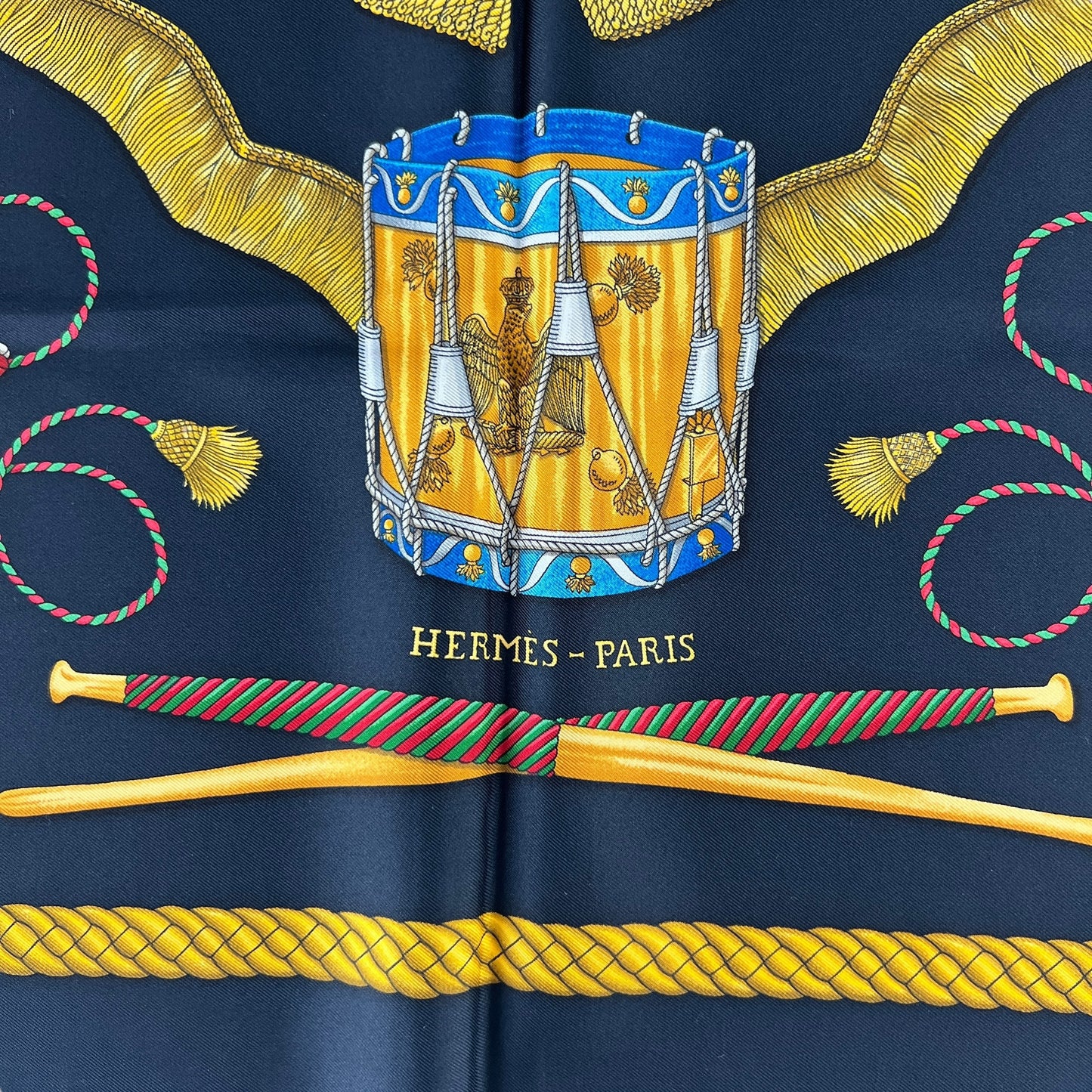 Hermès Les Tambours Silk Scarf
