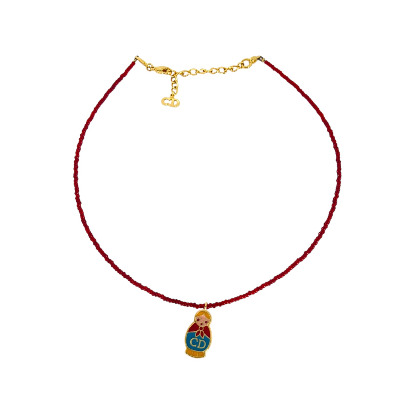 Dior Vintage Russian Nesting Doll Necklace & Earring Set