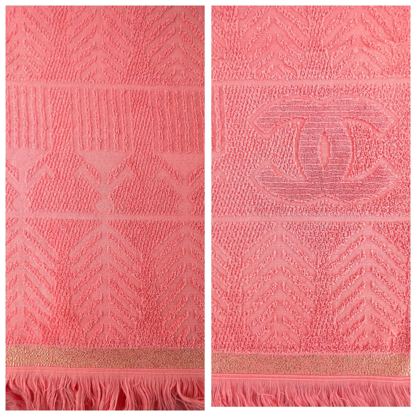 Chanel CC Terry Cloth Beach Towel Set Bag