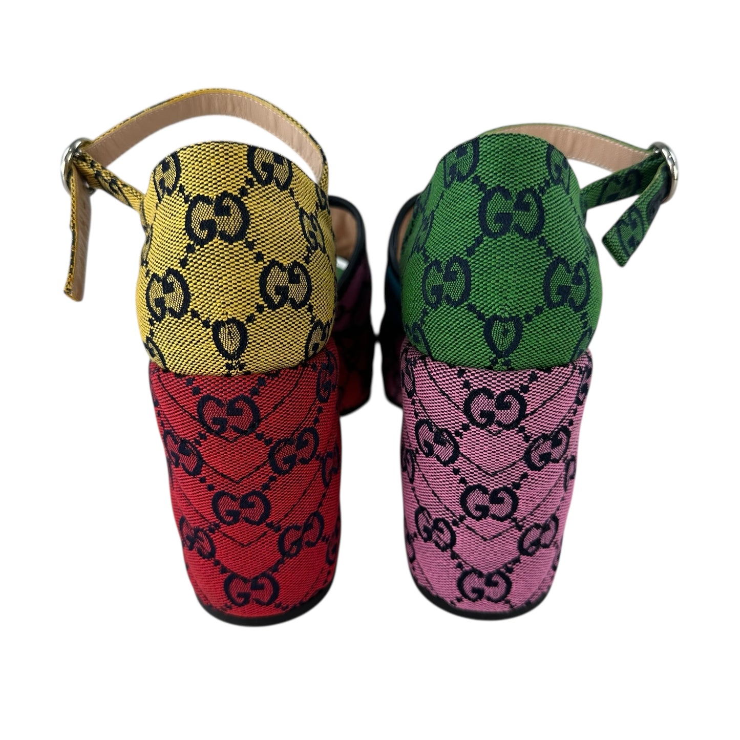 Gucci Monogram Multicolor Chunky Heels