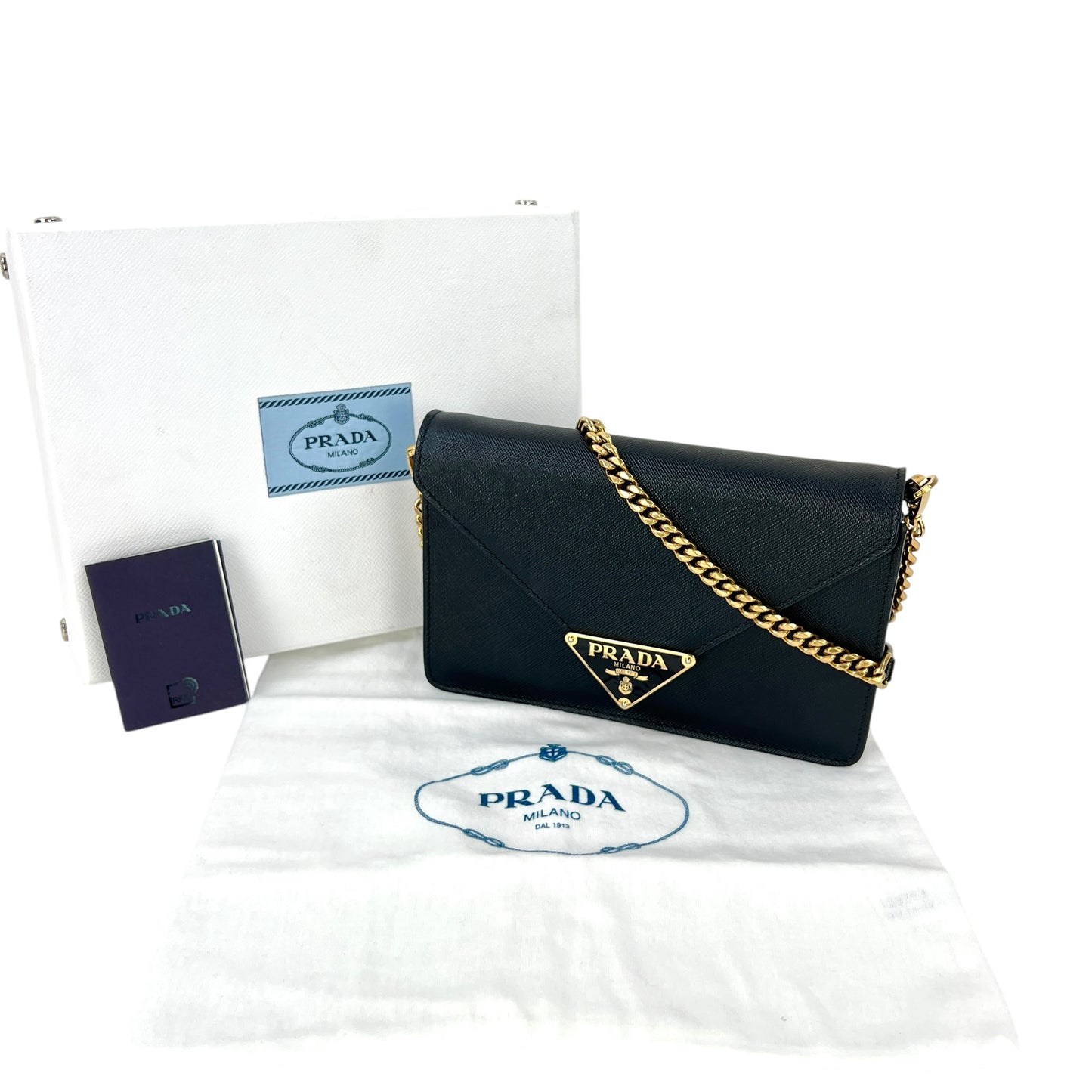 Prada Saffiano Leather Chain Crossbody Bag