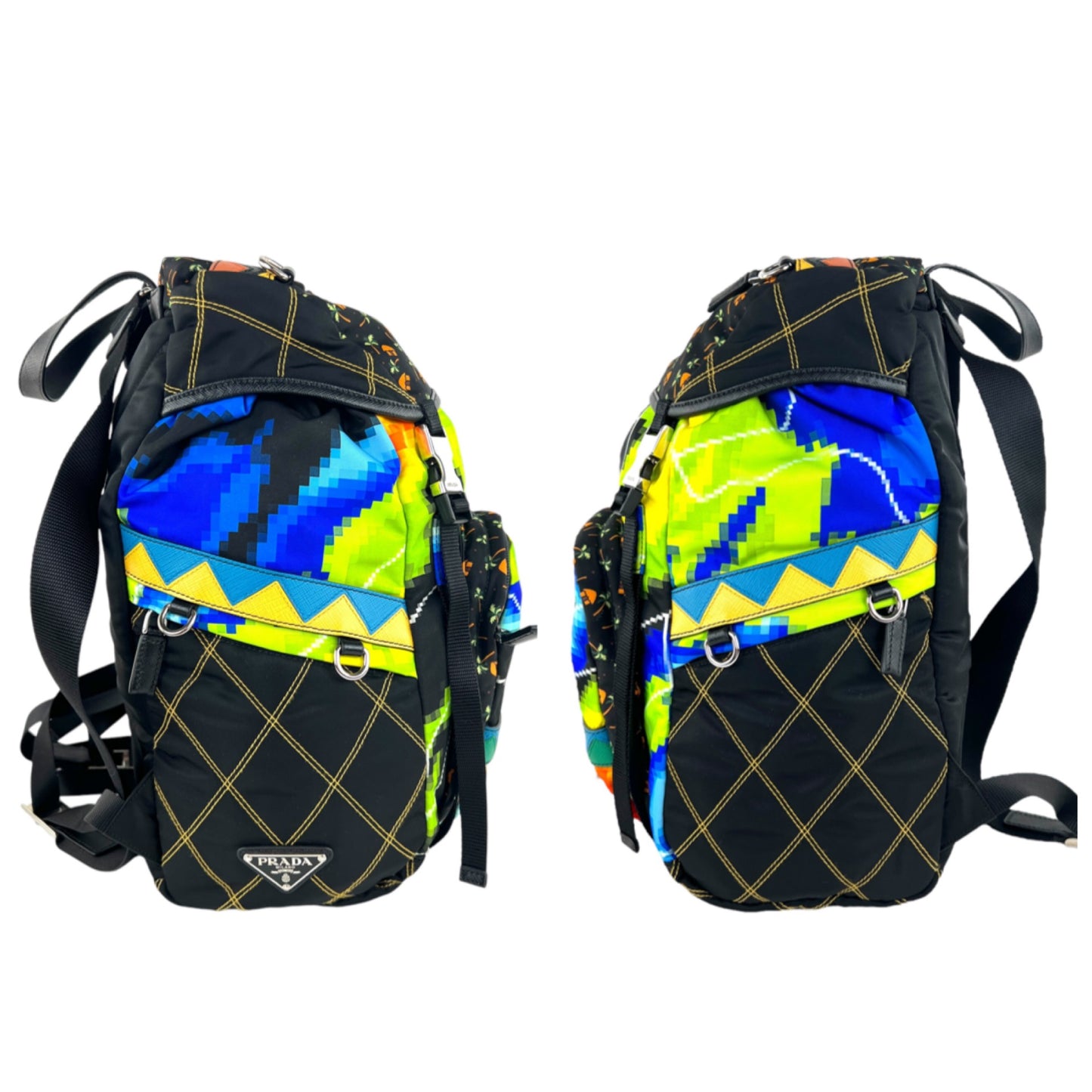 Prada Multicolor Pixel Tessuto Nylon Backpack