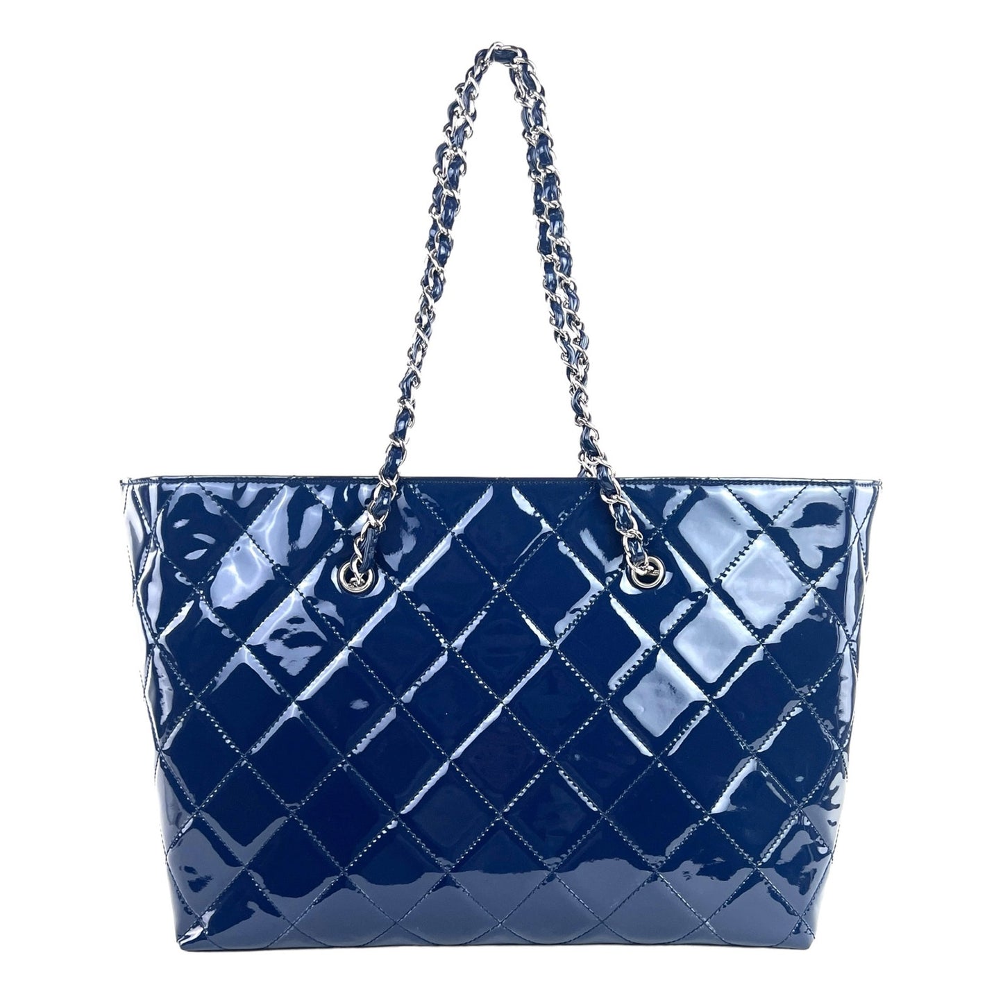 Chanel CC Matelasse Patent Leather Tote Bag