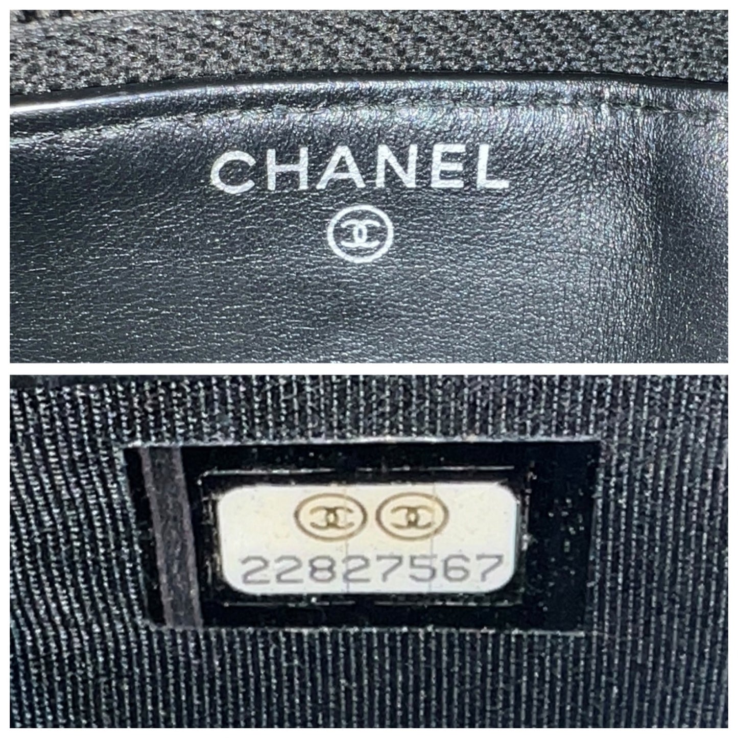 Chanel CC Boy Caviar Leather Zip Around Wallet