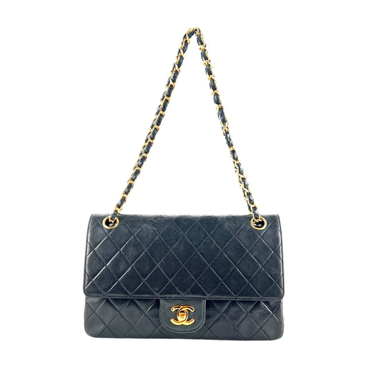 Chanel Vintage CC Double Flap Matelasse Lambskin Shoulder Bag