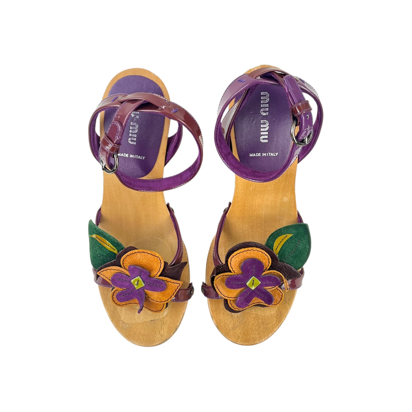 Miu Miu Flower Wooden Wedges