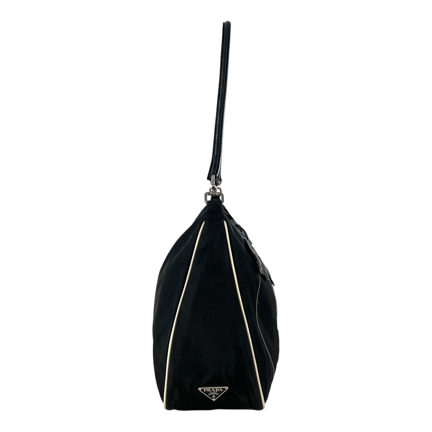 Prada Leather Flower Nylon Shoulder Bag