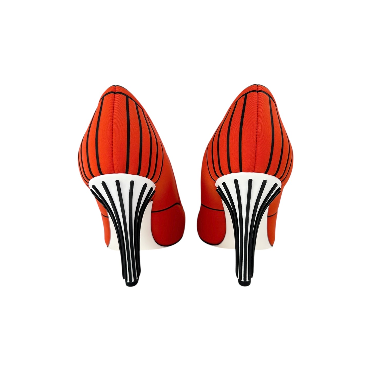 Fendi Red Neoprene Pumps