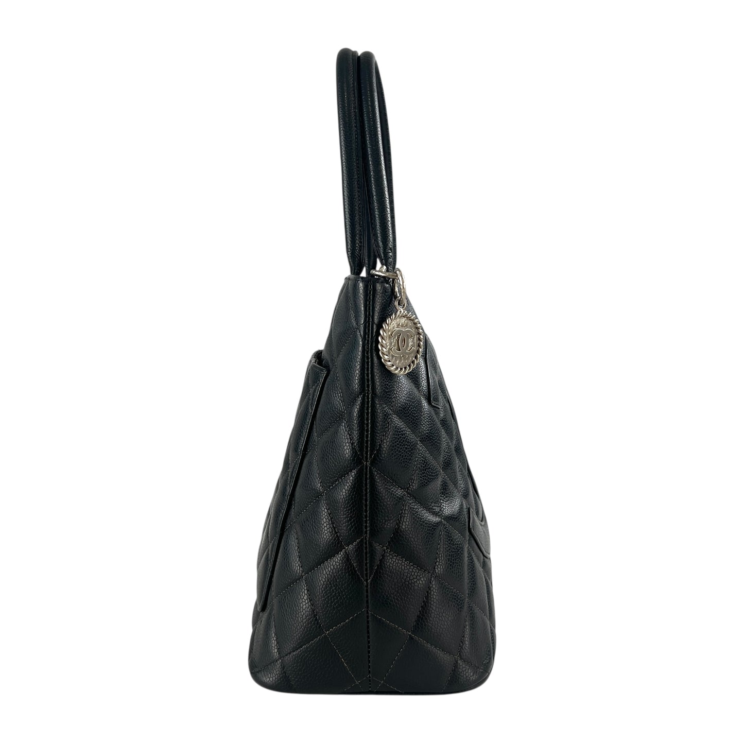 Chanel CC Caviar Leather Medallion Shoulder Bag