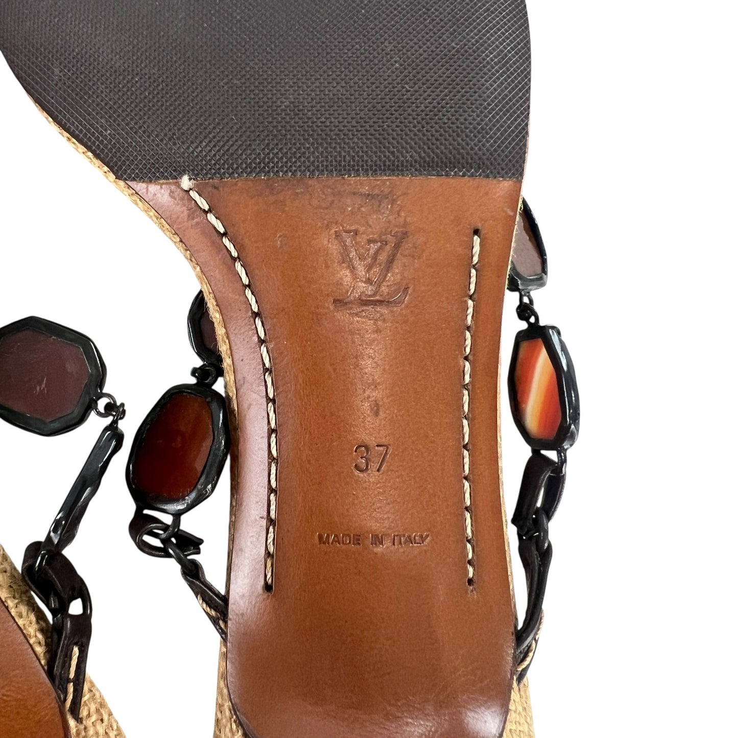 Louis Vuitton Raffia Heeled Sandals