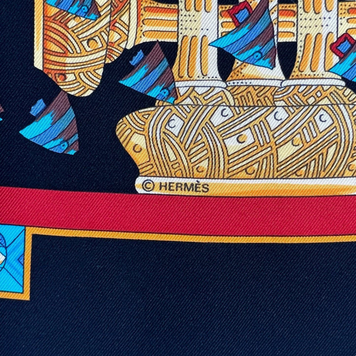 Hermès Gold Atlantic Encounter Scarf