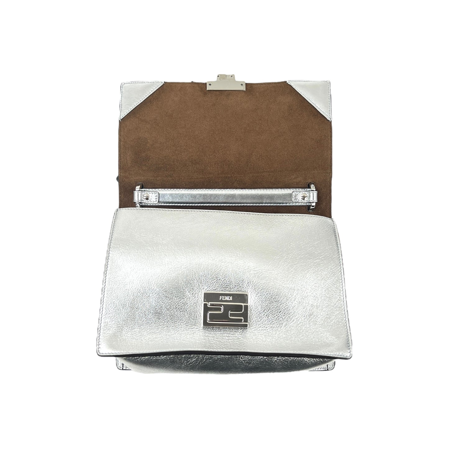 Fendi Kan U Metallic Leather Two-Way Bag