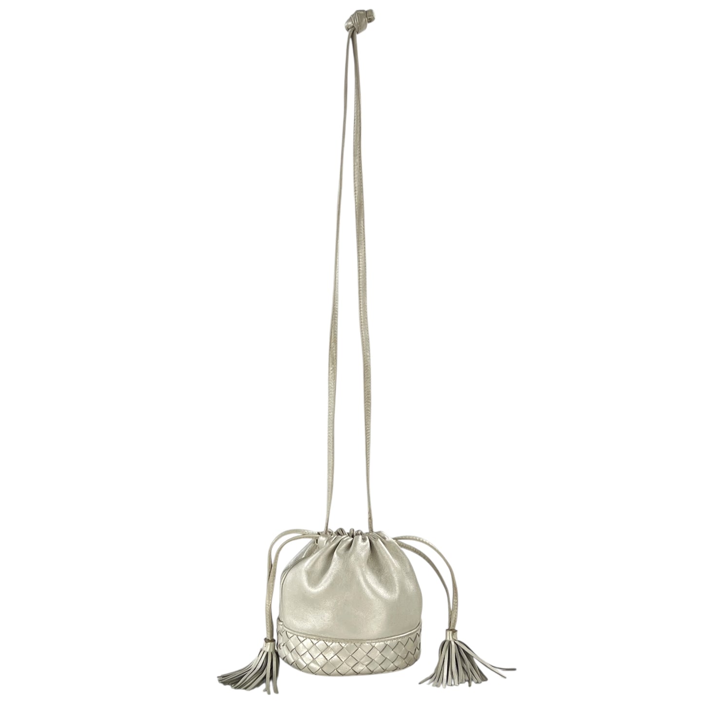 Bottega Veneta Vintage Metallic Drawstring Crossbody Bag