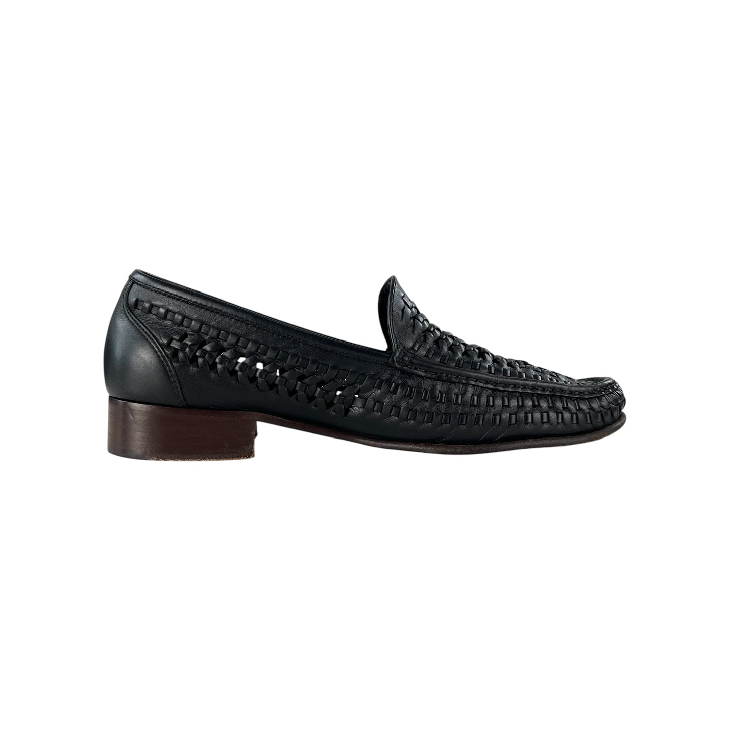 Saint Laurent Leather Woven Loafers