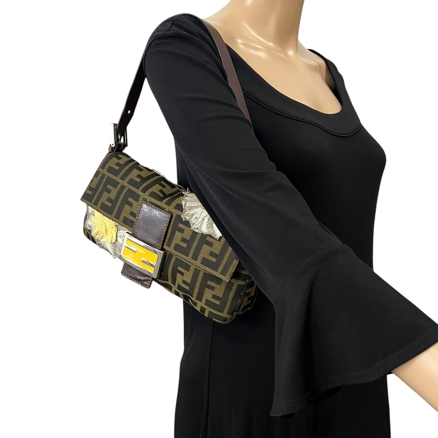 Fendi Zucca Flower Baguette Bag