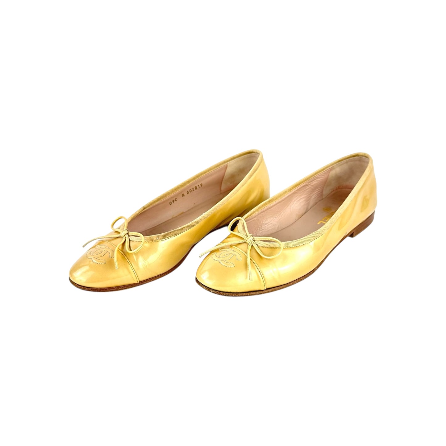Chanel CC Patent Leather Ballet Flats