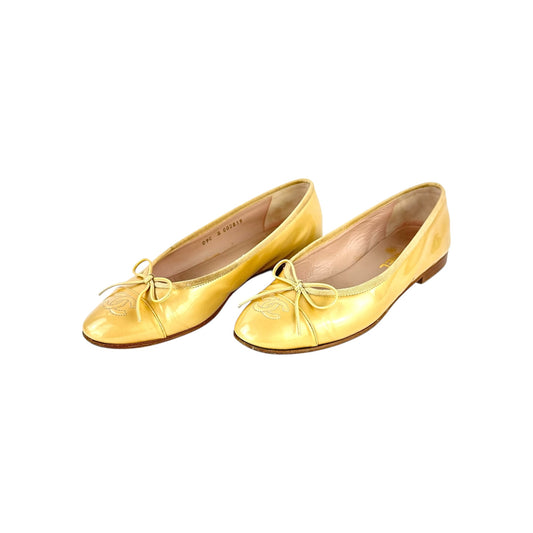 Chanel CC Patent Leather Ballet Flats