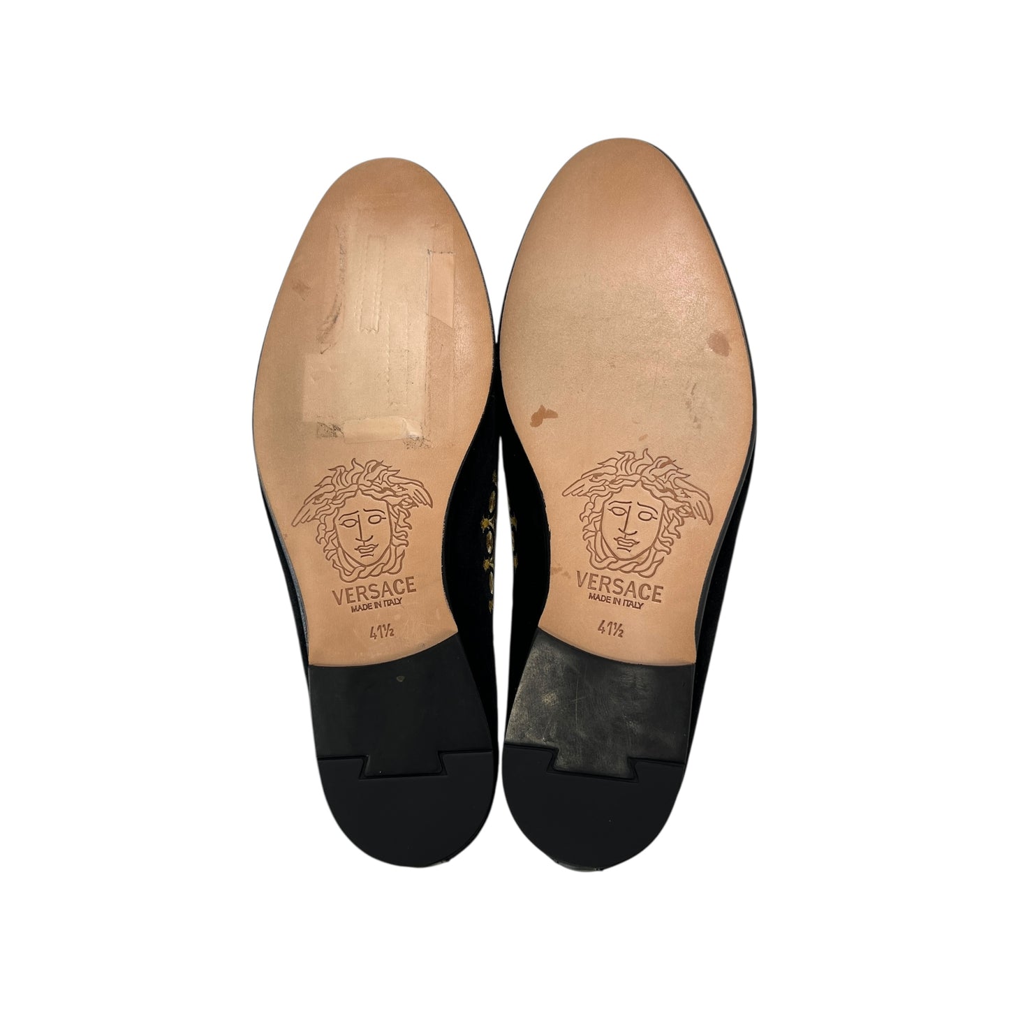 Versace Medusa Embroidered Velvet Loafers