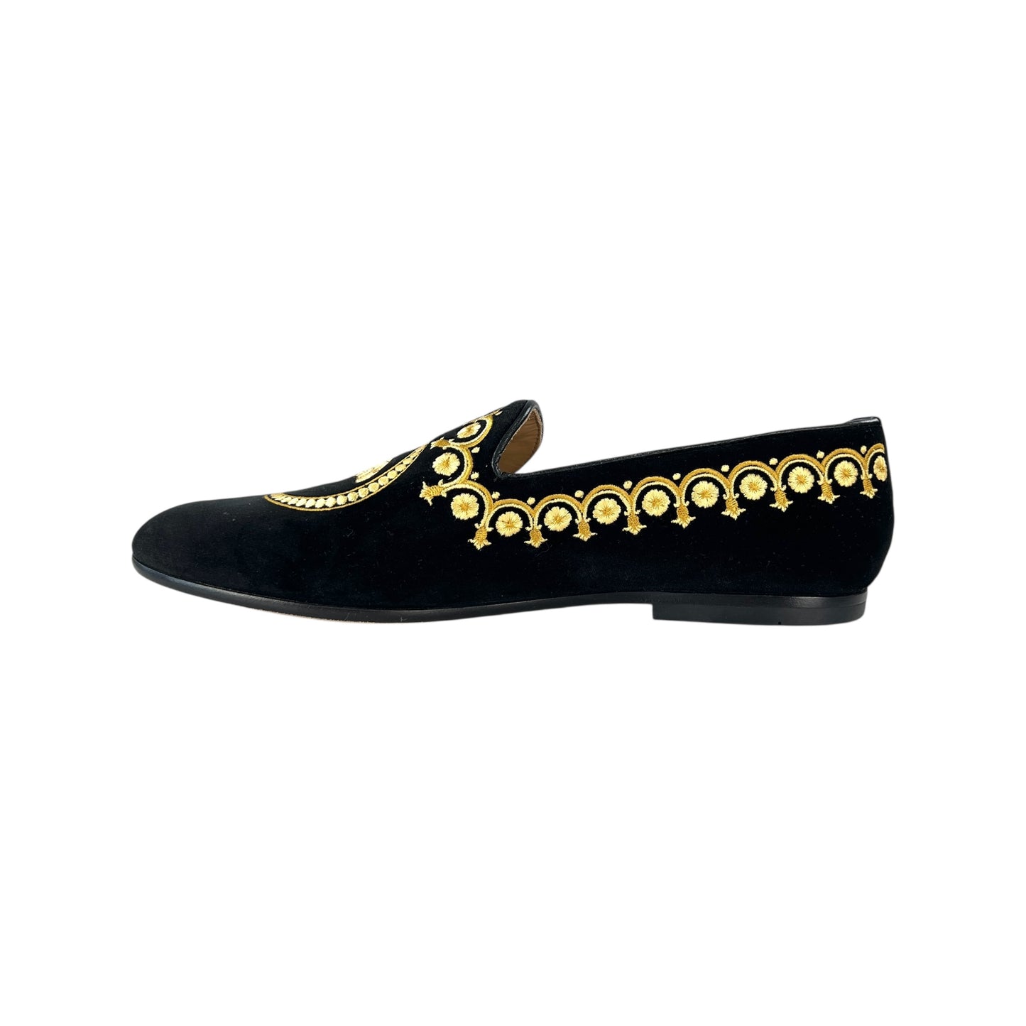 Versace Medusa Embroidered Velvet Loafers