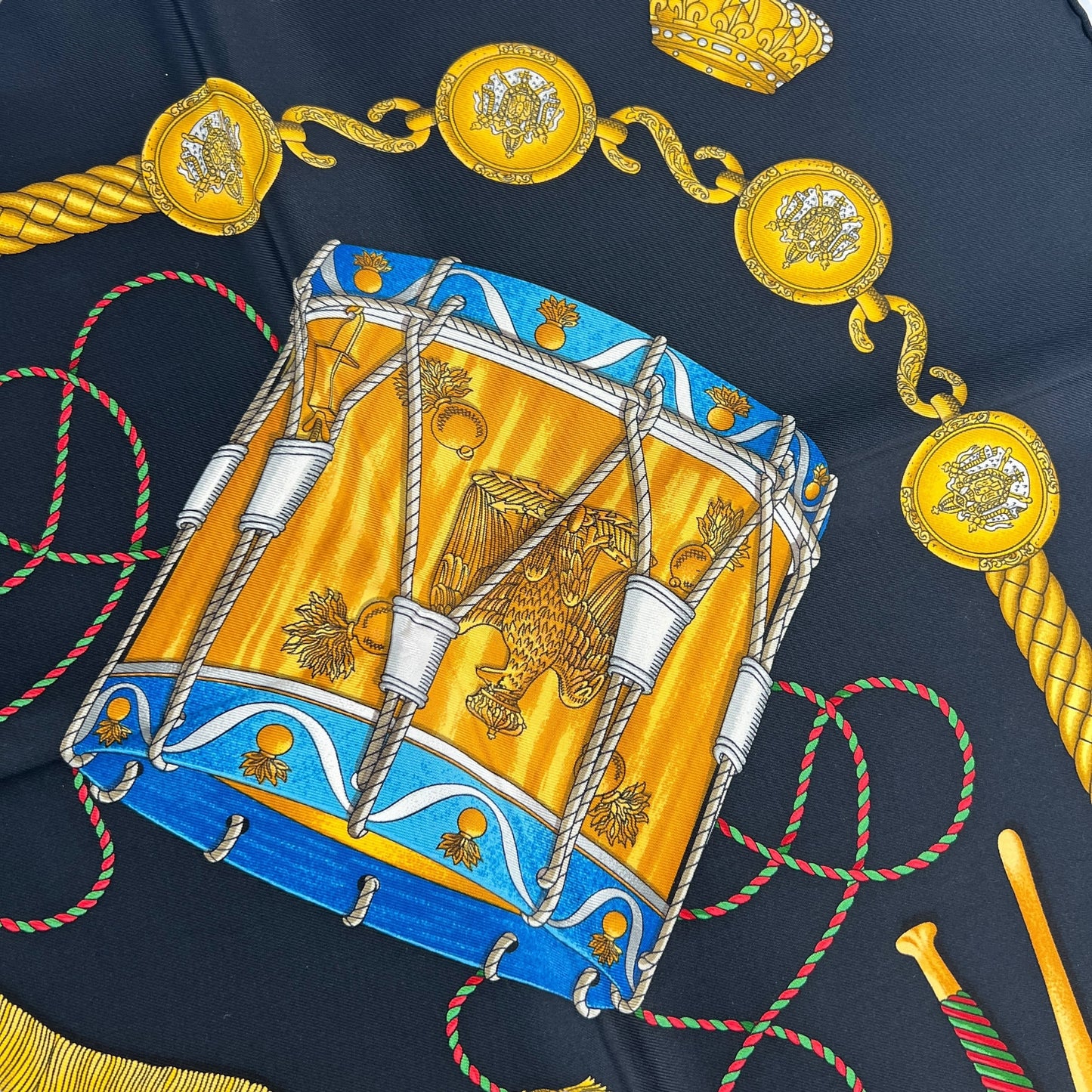 Hermès Les Tambours Silk Scarf