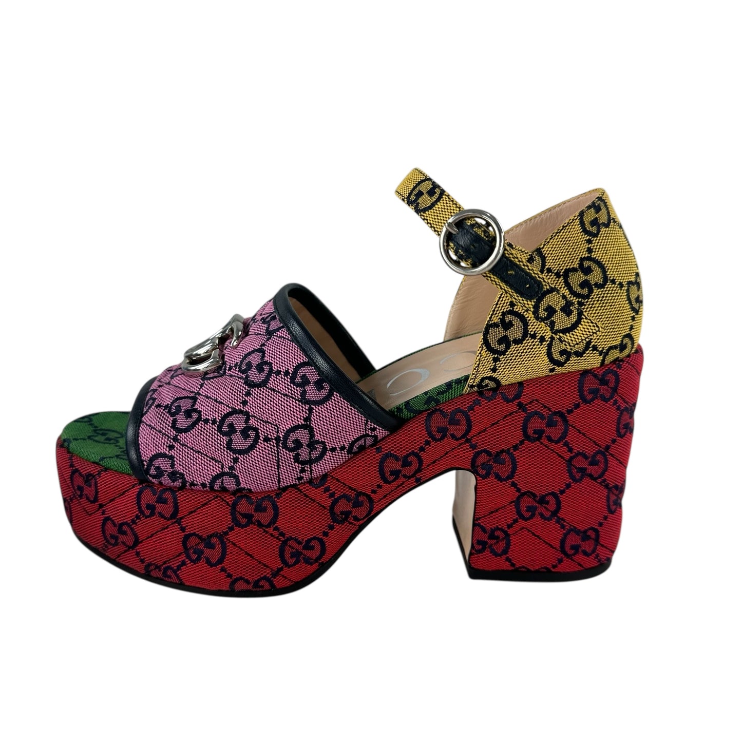Gucci Monogram Multicolor Chunky Heels