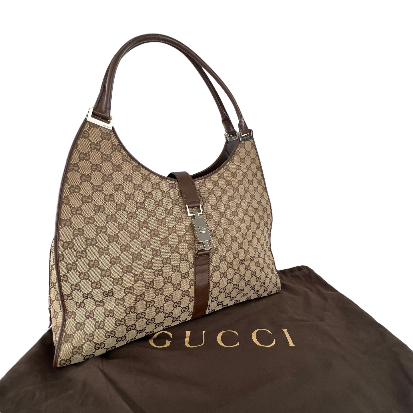 Gucci Monogram Large Bardot Shoulder Bag