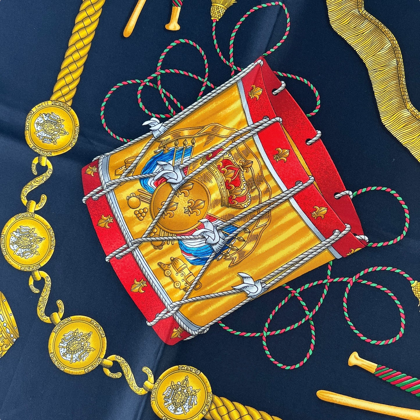 Hermès Les Tambours Silk Scarf