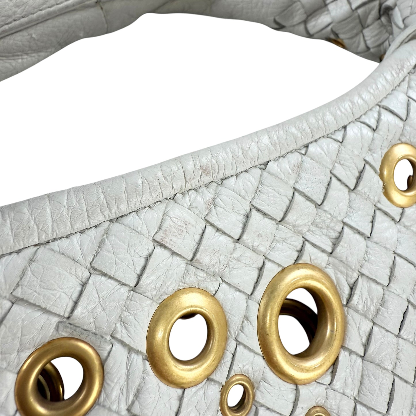 Bottega Veneta Intrecciato Leather Grommet Hobo Bag