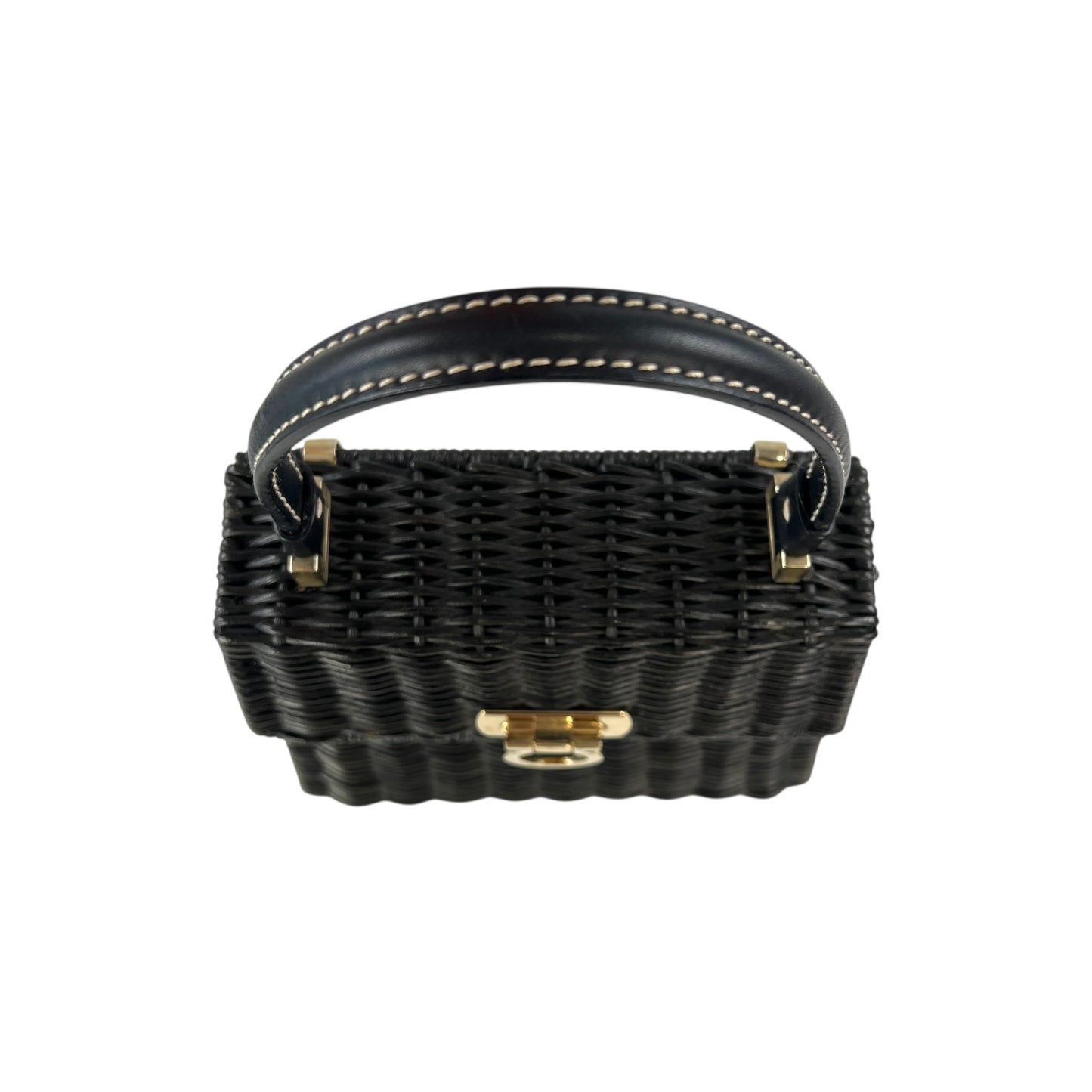 Ferragamo Gancini Wicker Top Handle Bag