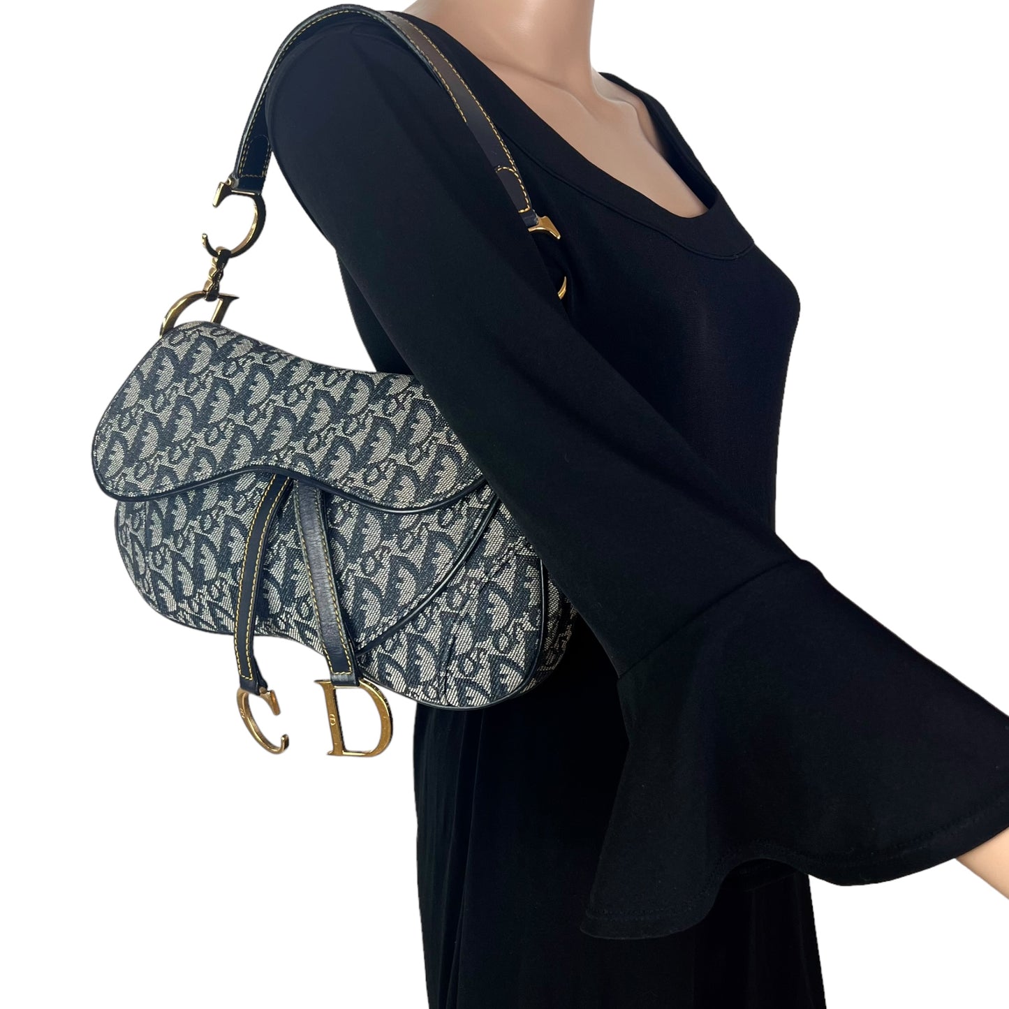 Dior Vintage Trotter Canvas Double Saddle Bag