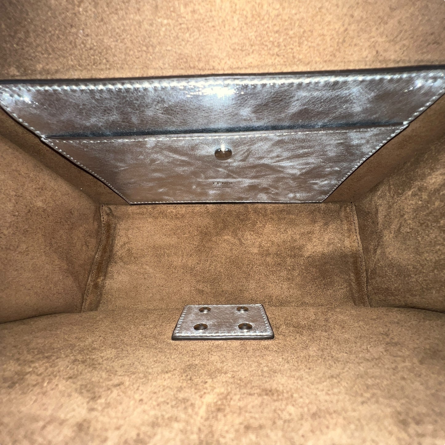 Fendi Kan U Metallic Leather Two-Way Bag