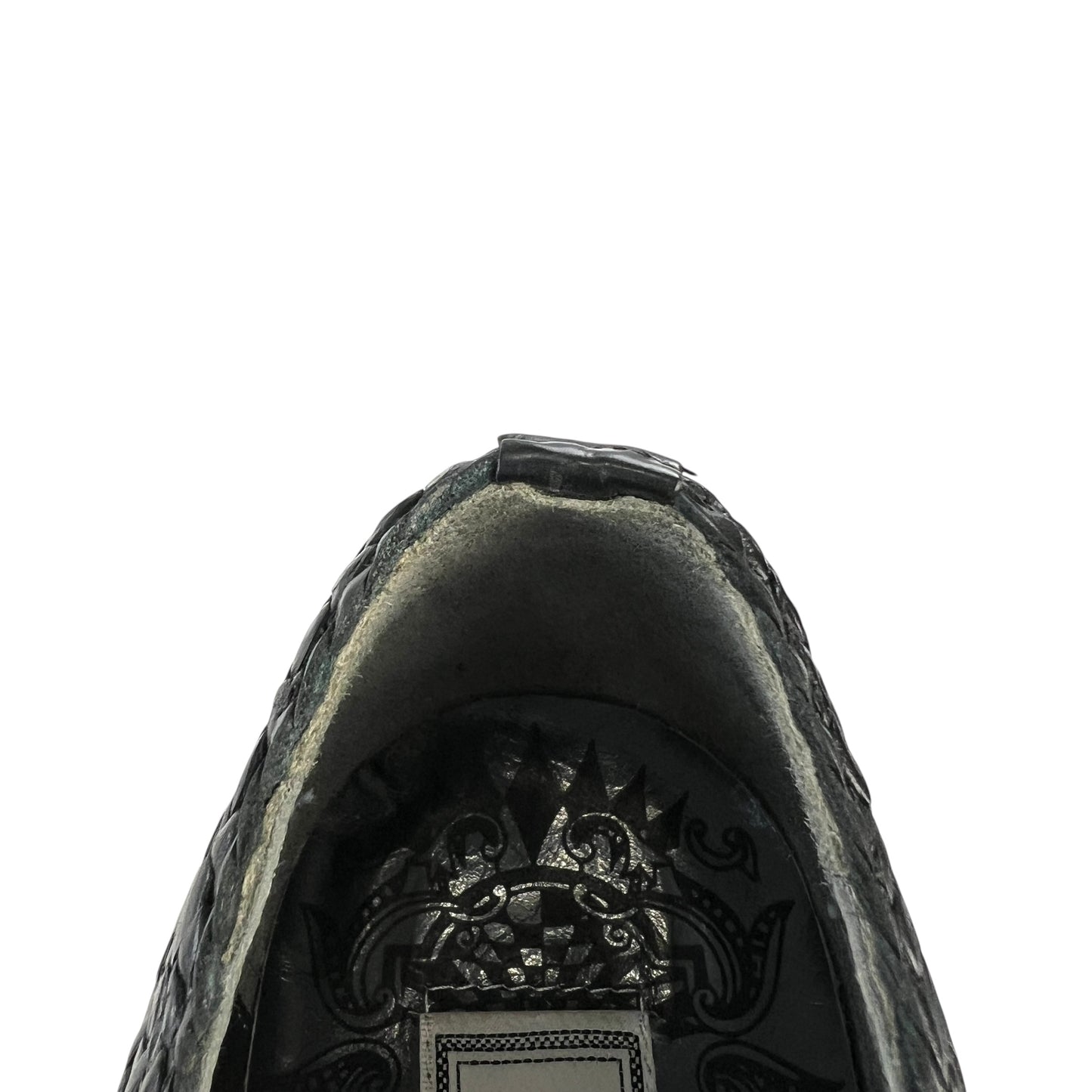 Versace Vintage Leather Woven Loafers