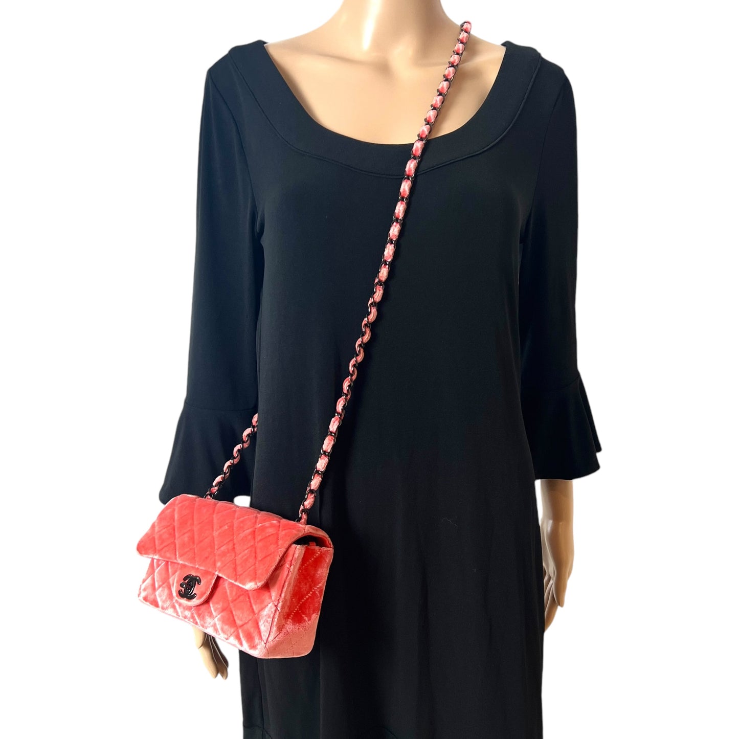 Chanel Classic Single Flap Matelassé Velvet Crossbody Bag