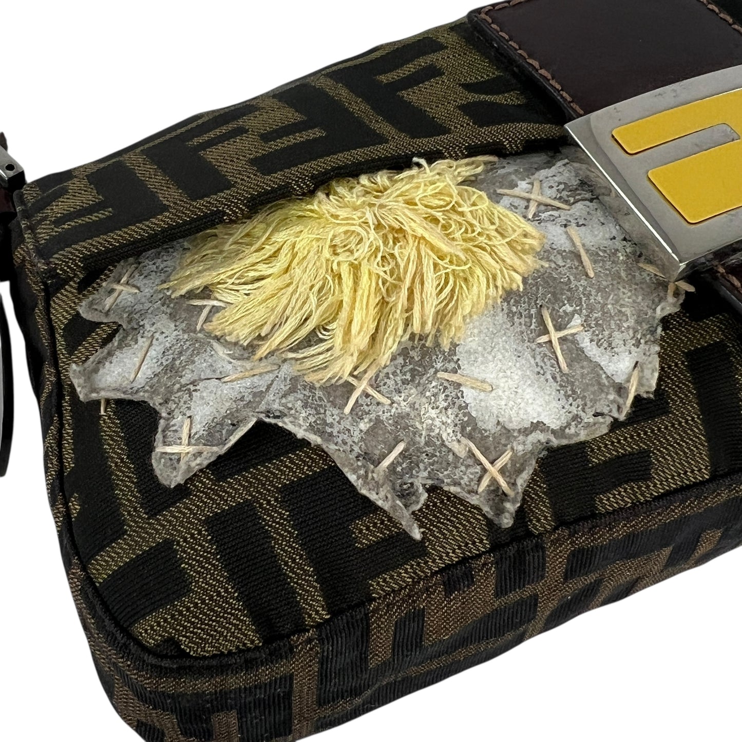 Fendi Zucca Flower Baguette Bag