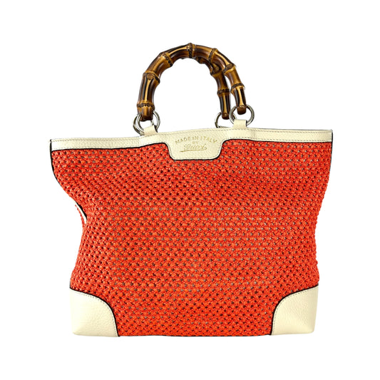 Gucci Bamboo Raffia Tote Bag