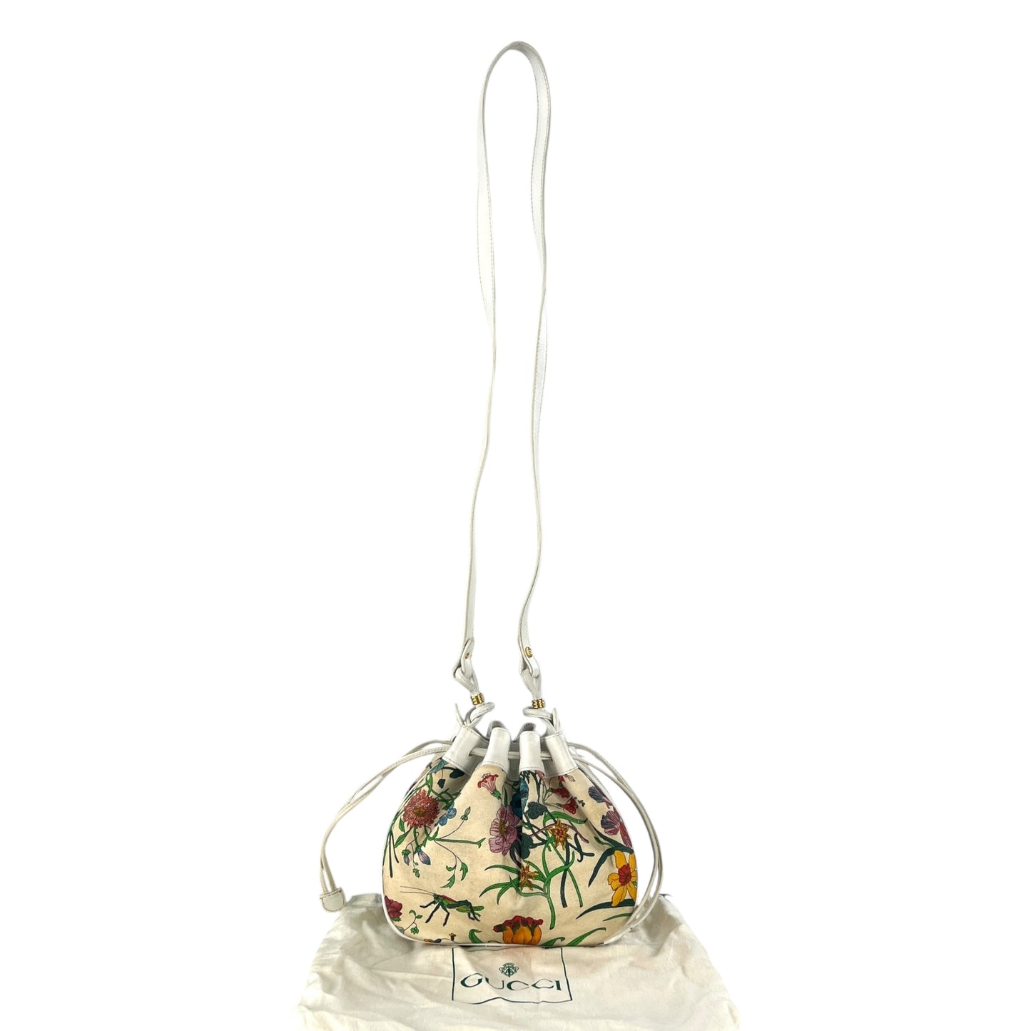 Gucci Vintage Flora Drawstring Crossbody Bag
