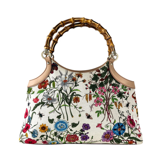 Gucci Flora Bamboo Handbag