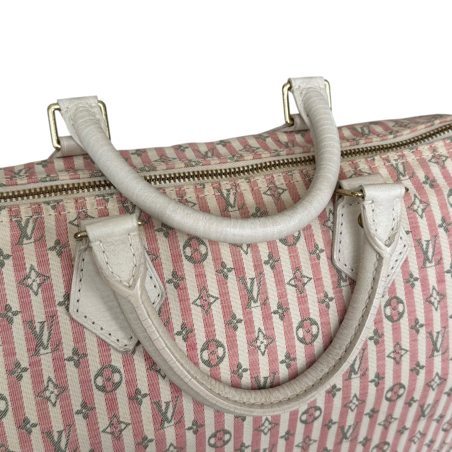 Louis Vuitton Mini Lin Monogram Striped Speedy 30 Handbag